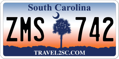 SC license plate ZMS742