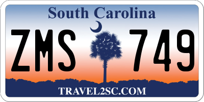 SC license plate ZMS749