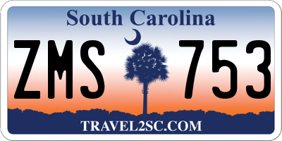 SC license plate ZMS753