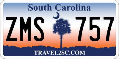 SC license plate ZMS757