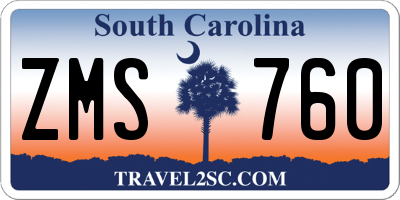 SC license plate ZMS760