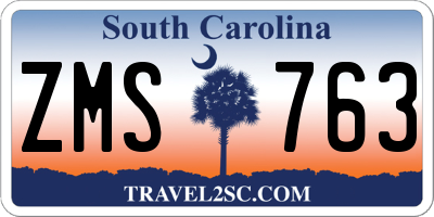 SC license plate ZMS763
