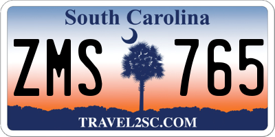 SC license plate ZMS765