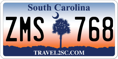 SC license plate ZMS768