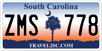 SC license plate ZMS778