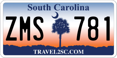 SC license plate ZMS781