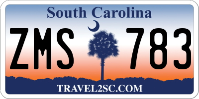 SC license plate ZMS783