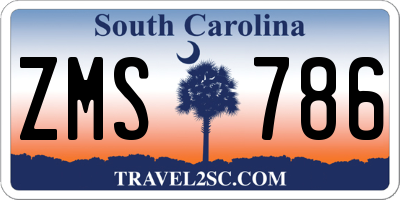 SC license plate ZMS786