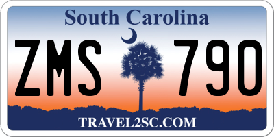 SC license plate ZMS790