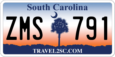 SC license plate ZMS791