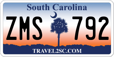 SC license plate ZMS792