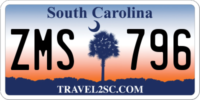 SC license plate ZMS796