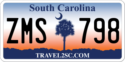 SC license plate ZMS798