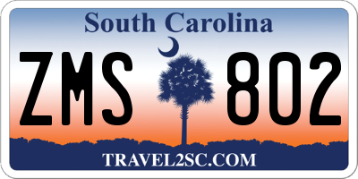 SC license plate ZMS802