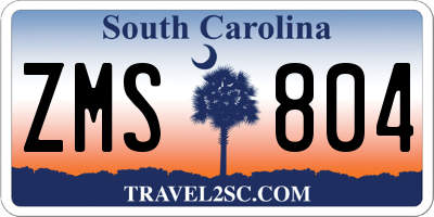 SC license plate ZMS804