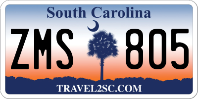 SC license plate ZMS805