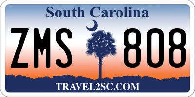 SC license plate ZMS808