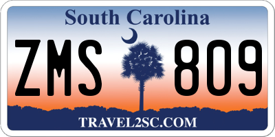SC license plate ZMS809