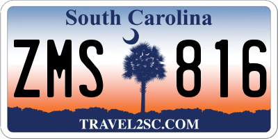 SC license plate ZMS816