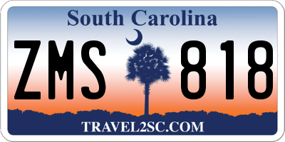 SC license plate ZMS818
