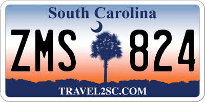 SC license plate ZMS824