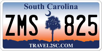 SC license plate ZMS825
