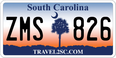 SC license plate ZMS826