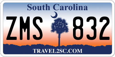 SC license plate ZMS832