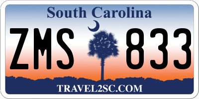 SC license plate ZMS833