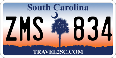 SC license plate ZMS834