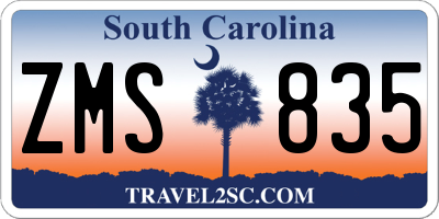 SC license plate ZMS835