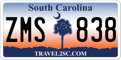 SC license plate ZMS838