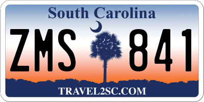 SC license plate ZMS841