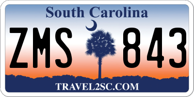 SC license plate ZMS843
