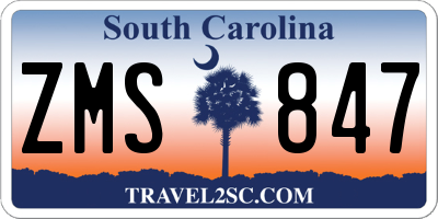 SC license plate ZMS847