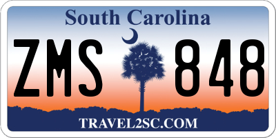 SC license plate ZMS848