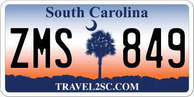 SC license plate ZMS849