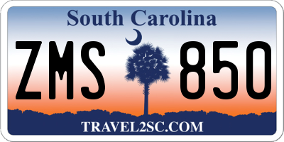 SC license plate ZMS850