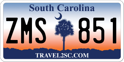 SC license plate ZMS851