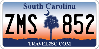 SC license plate ZMS852