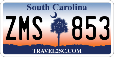 SC license plate ZMS853