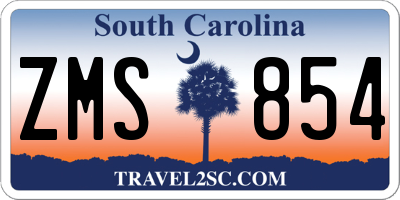 SC license plate ZMS854