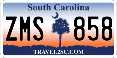 SC license plate ZMS858