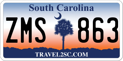 SC license plate ZMS863