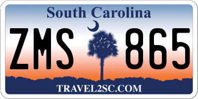 SC license plate ZMS865