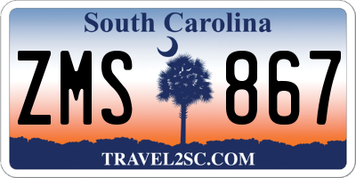 SC license plate ZMS867