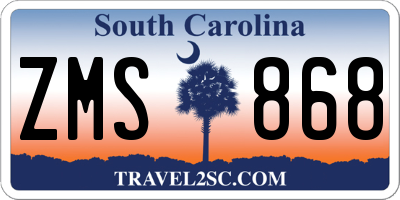 SC license plate ZMS868