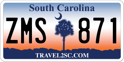 SC license plate ZMS871