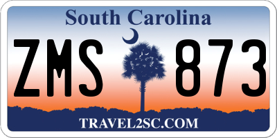 SC license plate ZMS873