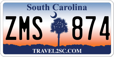 SC license plate ZMS874